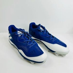 Mens Adidas PowerAlley 4 BASEBALL Metal Cleat Blue White Q16487 Size 14 NWOT